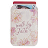 Walk by Faith Pink Cosmos Faux Leather Phone Wallet - 2 Corinthians 5:7