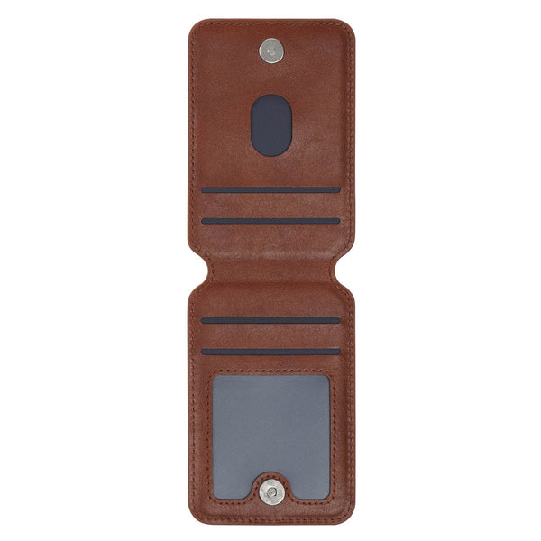 Stand Firm Honey-brown Faux Leather Phone Wallet with Stand - 1 Corinthians 16:13