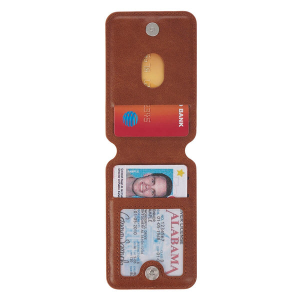Stand Firm Honey-brown Faux Leather Phone Wallet with Stand - 1 Corinthians 16:13