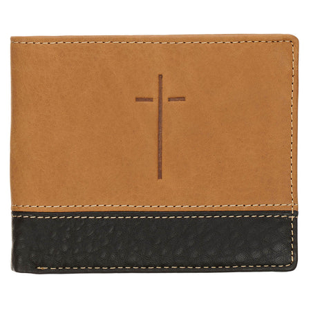 Celtic Cross Burgundy Genuine Leather Trifold Wallet