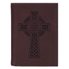 Celtic Cross Burgundy Genuine Leather Trifold Wallet