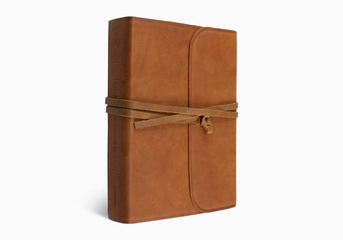 ESV Single Column Journaling Bible®, Large Print Natural Leather, Brown, Flap with Strap