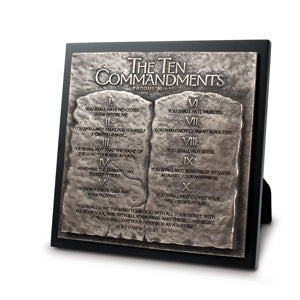 Moments Of Faith Sculpture Plaque - Ten Commandments