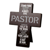 Cross Desktop 'Steadfast Pastor' Metal Black - KI Gifts Christian Supplies