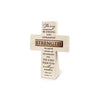 Strength Bronze Title Bar Cast Stone Cross