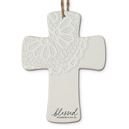 CHRISTMAS ORNAMENT JESUS CROSS 4.5"