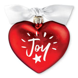 ORNAMENT HEART JOY RED RIBBON HANG