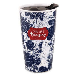 Ceramic Tumbler Mug Pretty Prints - You Are Amazing