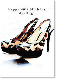 Happy 40th Birthday Darling! (Leopard Print High Heels) - KI Gifts Christian Supplies