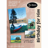 Birthday For Him Assortment - Outdoor Scenes (12 Boxed Cards)