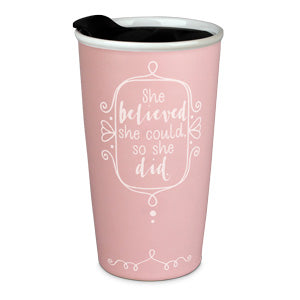 Ceramic Tumbler Mug - She Believed