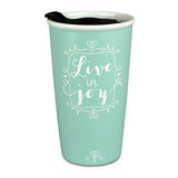 Ceramic Tumbler Mug - Live In Joy