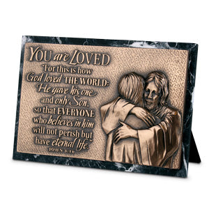 Moments of Faith Rectangle Sculpture Plaque - Loved