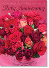 Ruby Wedding Anniversary - Ruby Wedding Flowers Foiled  (order in 6)