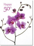Happy 50th Birthday - Flowers (order in 6)