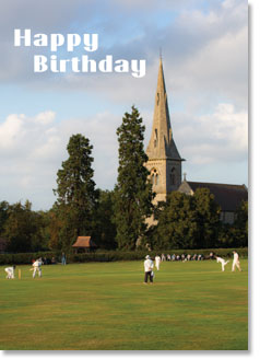 Happy Birthday - Village Cricket Scene (order in 6)