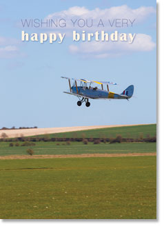 Happy Birthday : Tiger Moth biplane - KI Gifts Christian Supplies