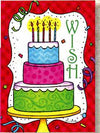 Greeting Card - Pack of 6 Birthday - Wish Cake - KI Gifts Christian Supplies