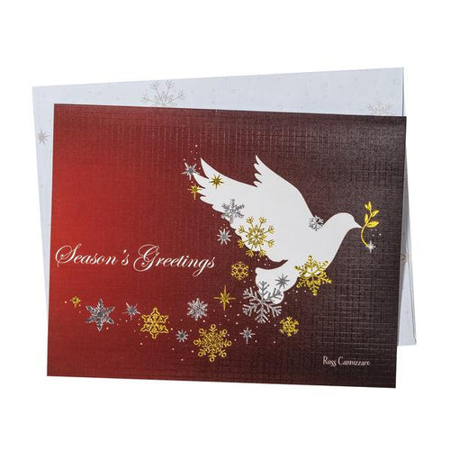 Boxed Christmas Cards: "Season's Greetings" Dove - Set Of 18