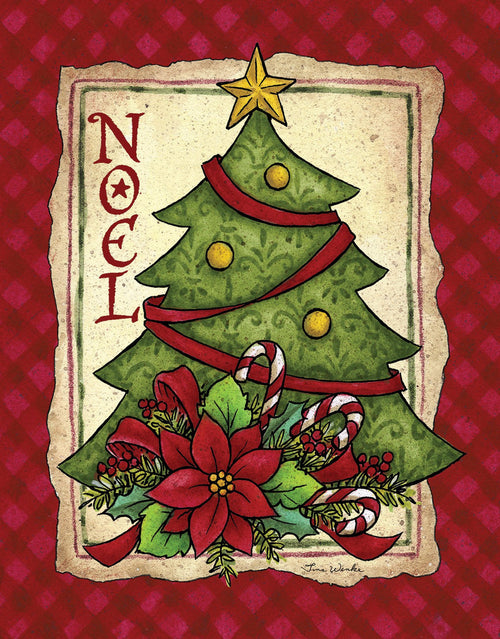 Boxed Christmas Cards: Deluxe Linen Tree Noel - Set Of 18