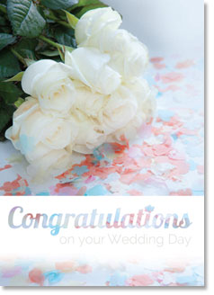 Wedding - Confetti and White Rose (order in 6)