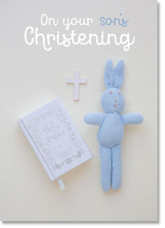 Christening - Son: Soft toy and Bible boy