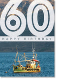 Happy Birthday : Fishing boat on loch 60th (order in 6)