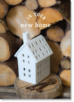 New Home :  White Cottage Ornament (order in 6)