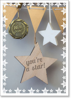 Congratulations : Medal and Stars (order in 6)