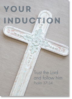 Induction: Carved white cross