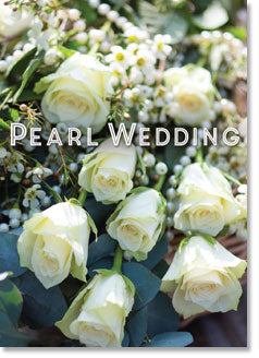 Pearl Wedding Anniversary - White Roses and Pearls  (order in 6)