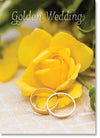 Golden Wedding Anniversary - Yellow Rose & Gold Rings (order in 6)