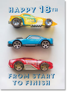 Congratulations on your 18th birthday: Toy Racing Cars (order in 6)