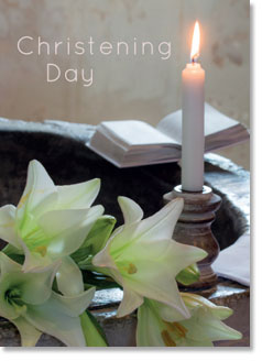 Christening - Candle On Font (order in 6)