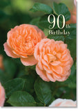 90th Birthday - Peach Roses - KI Gifts Christian Supplies