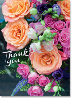 Thank You - Bright Rose Bouquet (order in 6)