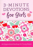 3-Minute Devotions for Girls: 180 Inspirational Readings for Young Hearts - KI Gifts Christian Supplies