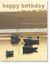 Happy Birthday - Fishing Boats at Sunrise
