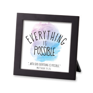 Framed Art Watercolor Script - Everything Is Possible