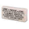 PLAQUE-CAST STONE-SCRIPTURE BLOCK-LOVE