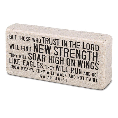 Cast Stone Plaque Scripture Stone - Trust