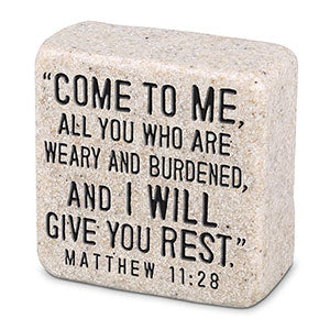 Cast Stone Plaque Scripture Stone - Come To Me