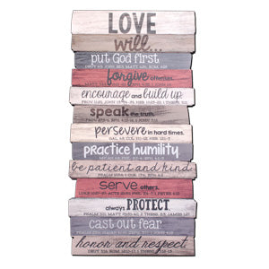 Medium Stacked Wood Wall Plaque - Love