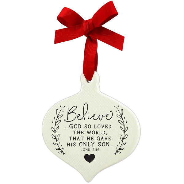 ORNAMENT DOODLE BELIEVE RIBBON HANG