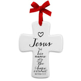 CHRISTMAS ORNAMENT JESUS CROSS 4.5