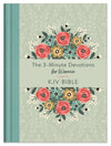 The 3-Minute Devotions for Women KJV Bible [Mint Bouquet]