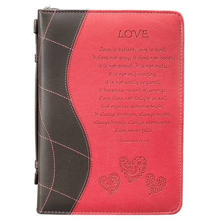 Plum Poly-Canvas Value Bible Cover with Grace Badge - John 1:16