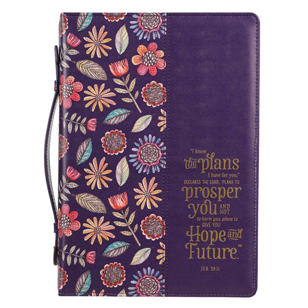 Bible Cover - I Can Do All Things Purple Faux Leather Fashion Philippians 4:13