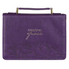 Amazing Grace Purple Faux Leather Fashion Bible Cover