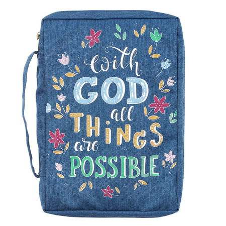 I Can Do All Things Blue Poly-Canvas Bible Cover - Philippians 4:13